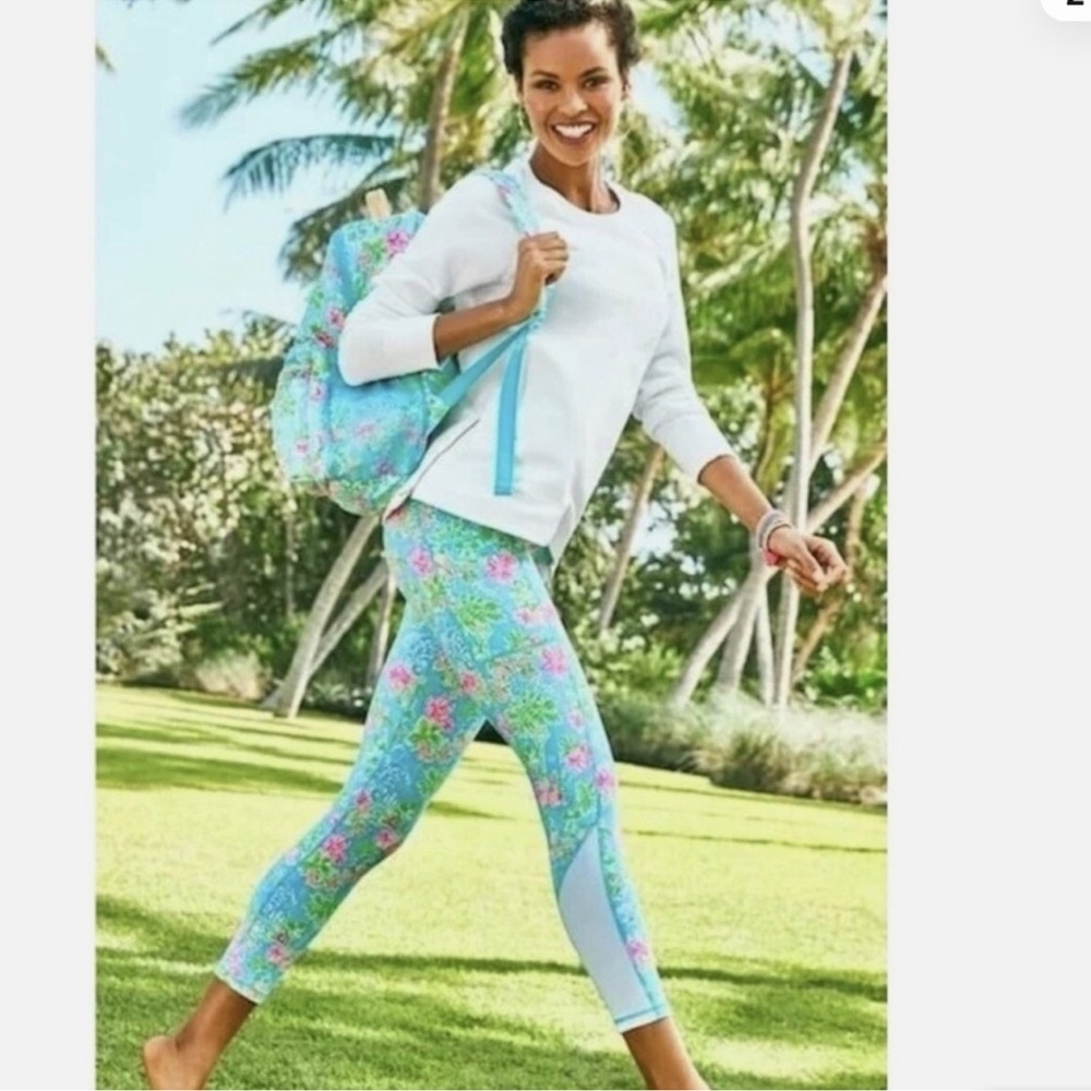 NWT Lilly Pulitzer Disney Leggings Weekender High Rise Blue Ibiza